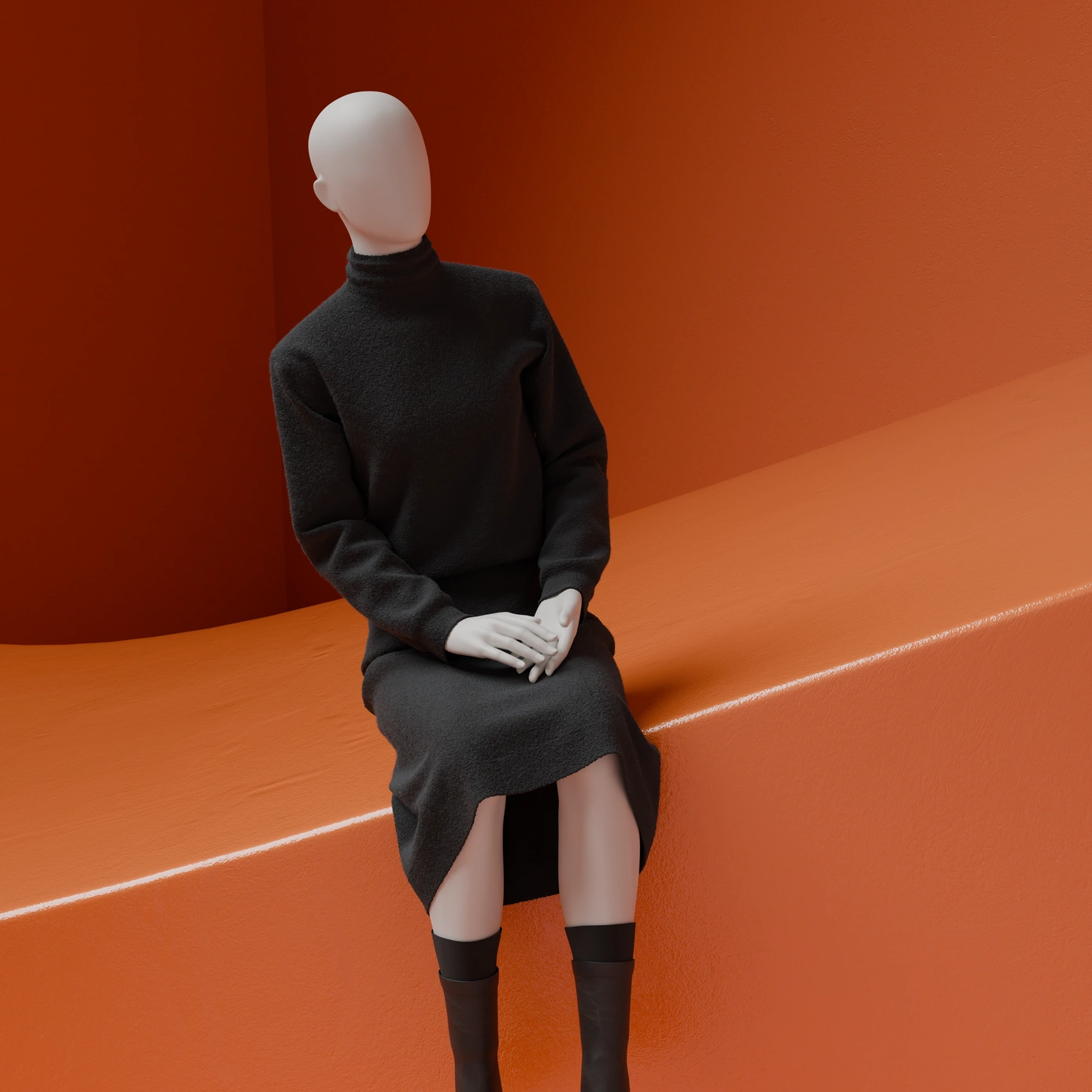 casual zittende dames mannequin