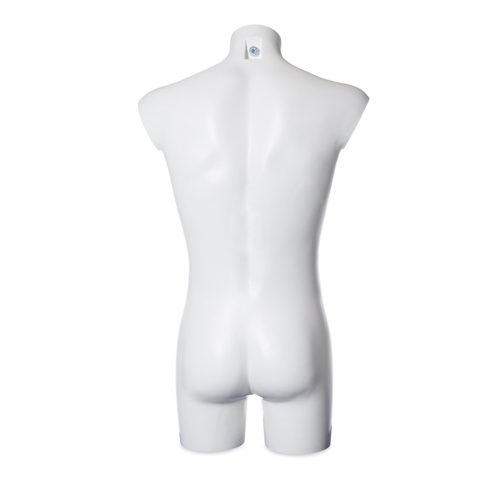 BINK - Plastic mannequin torso, male, white recyclable plastic, pose 2005U_WH