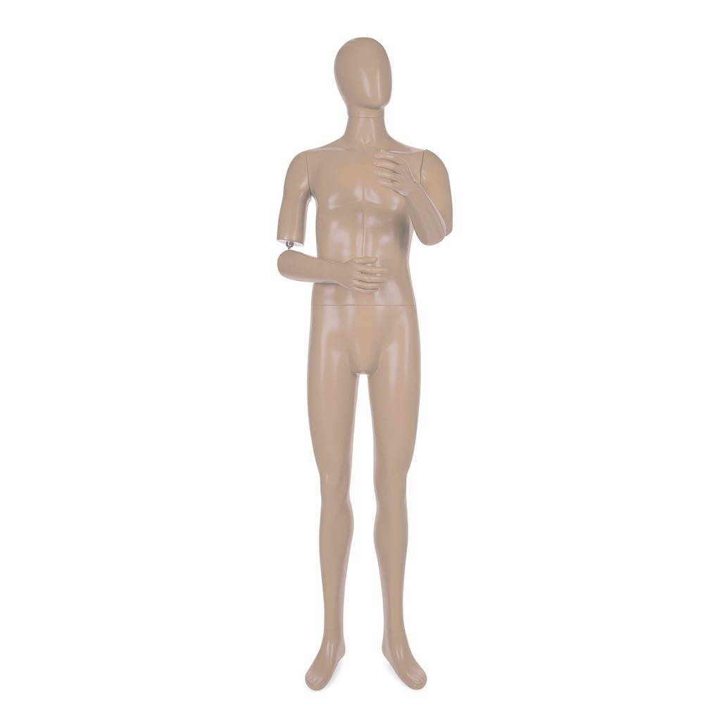 BINK - Museum mannequin, male, abstract head, adjustable, skin color, pose YM35+MH301