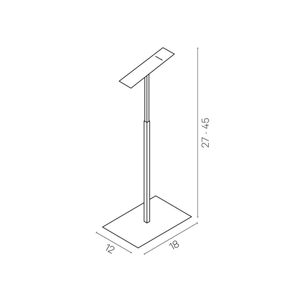 BINK - Shoe stand, adjustable height, black powder-coated steel with wooden base