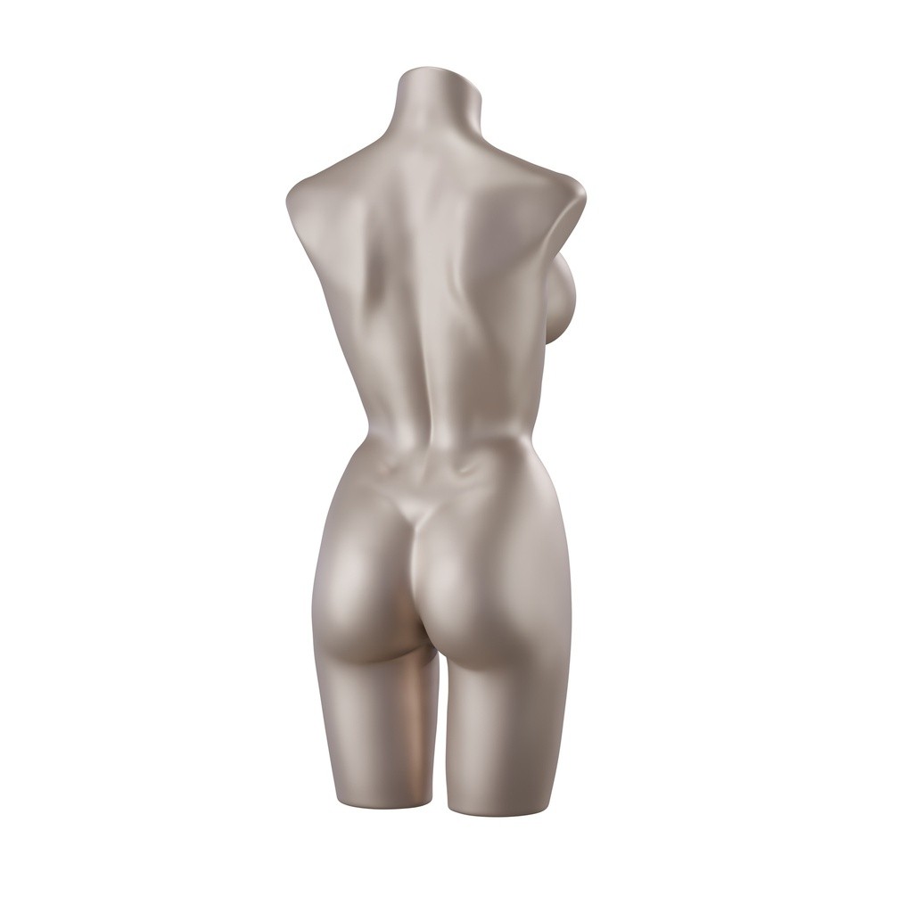 BINK - Lingerie torso, female, D-cup, bronze metallic skin color, pose 003