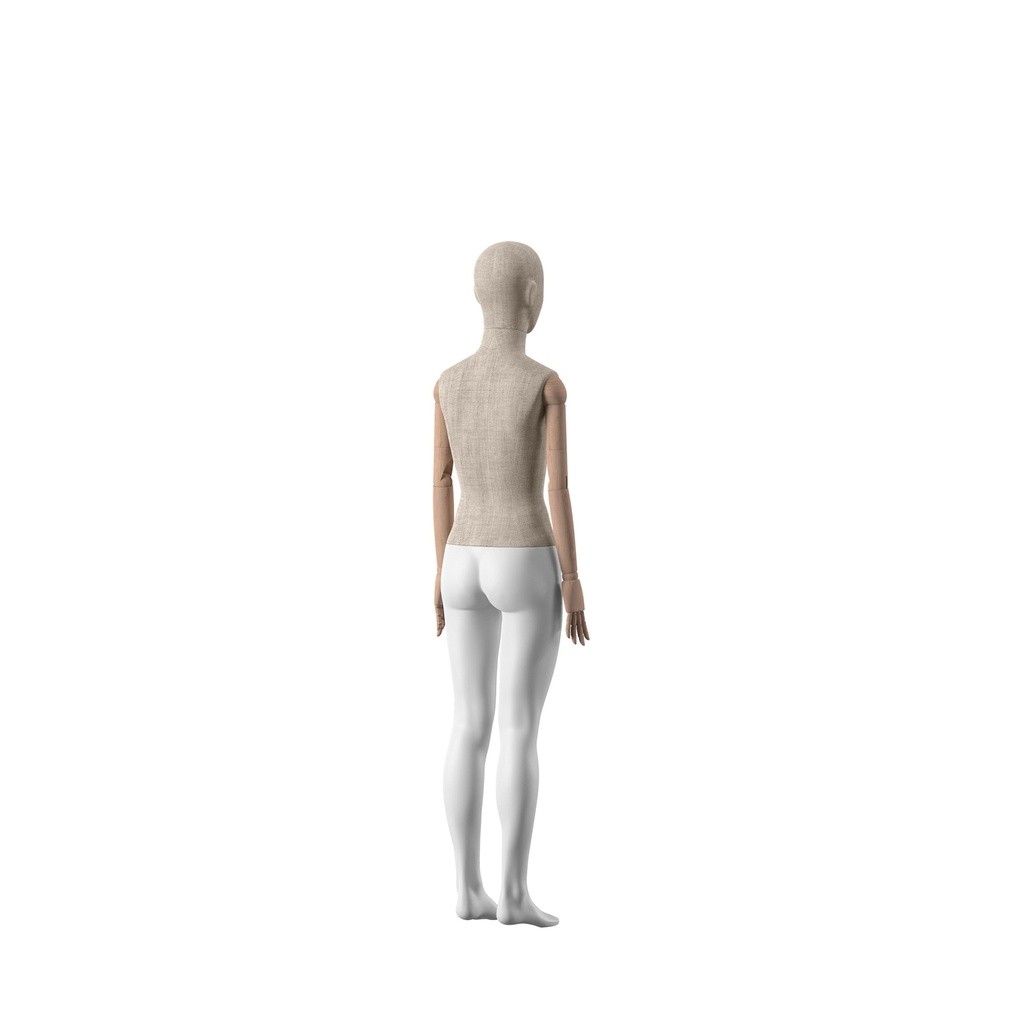 BINK - vintage mannequin, child, girl, wooden arms, covered with fabric, 12 years, standing pose 79