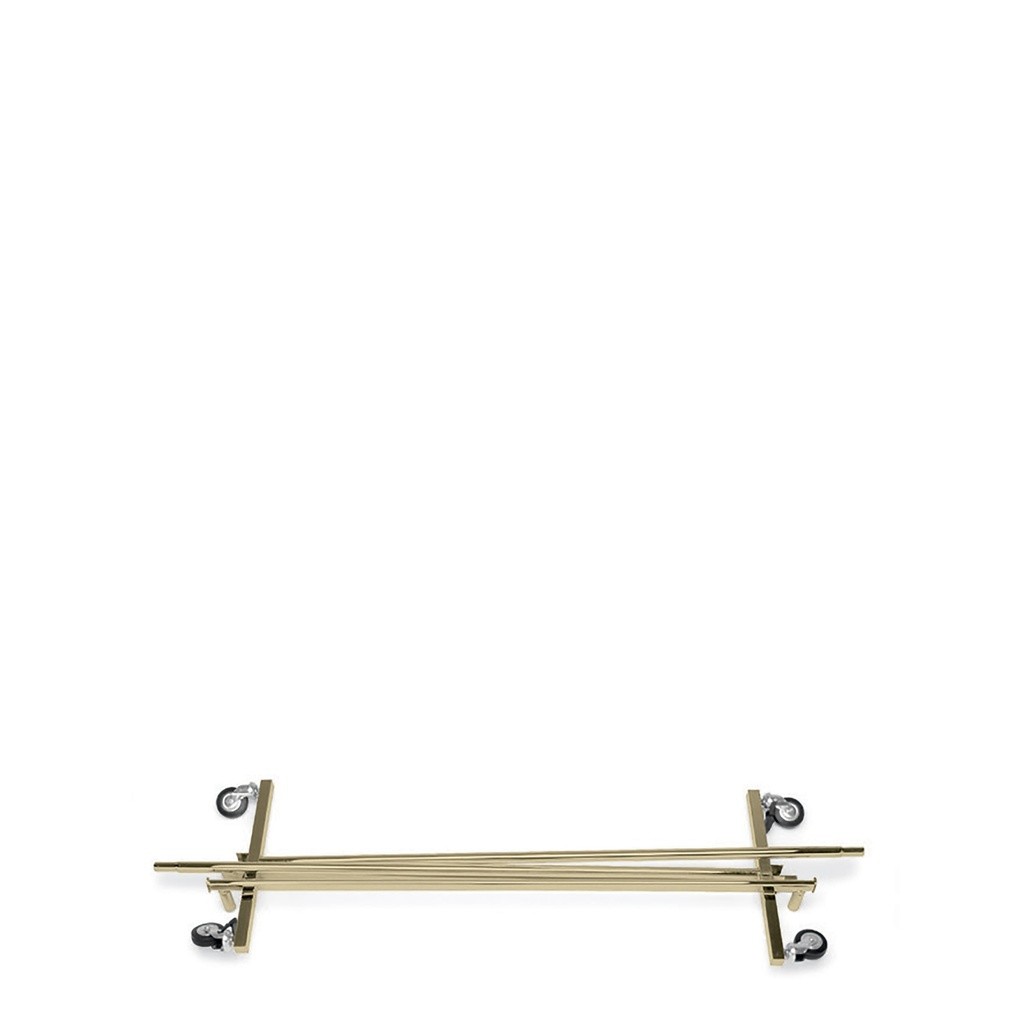 BINK - Perchero con ruedas con freno, ajustable en altura, color oro, 140cm