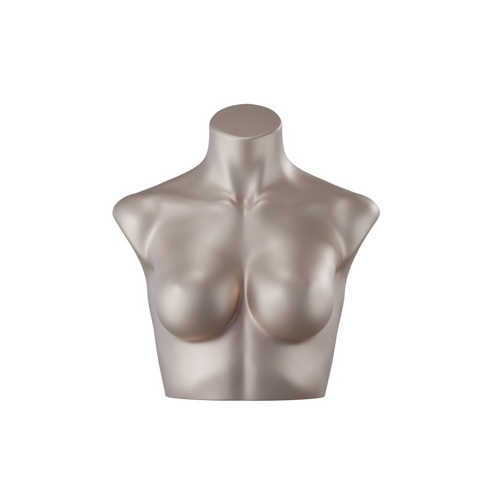 BINK - Lingerie bust, female, C-cup, bronze metallic skin color, pose 102