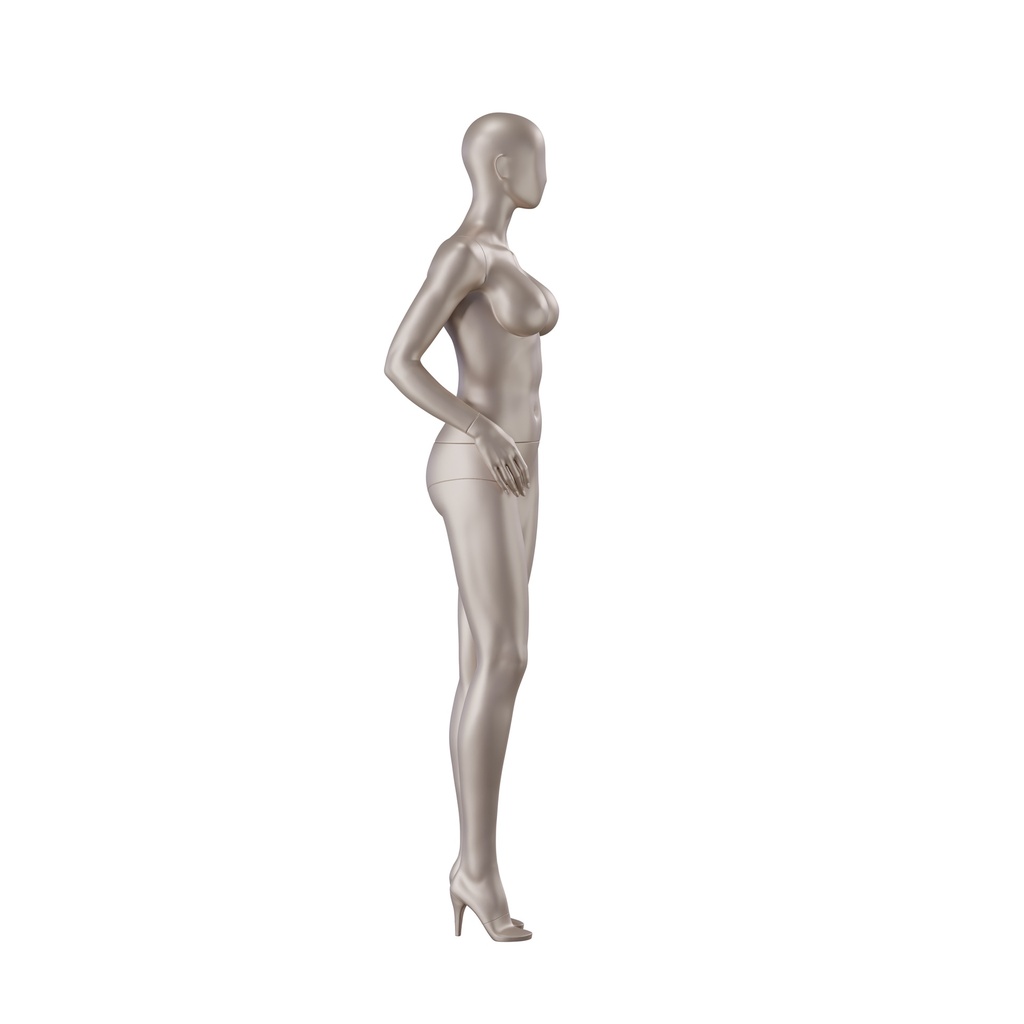 BINK - Underwear mannequin, female, D-cup, bronze metallic skin color mat, standing pose 02D