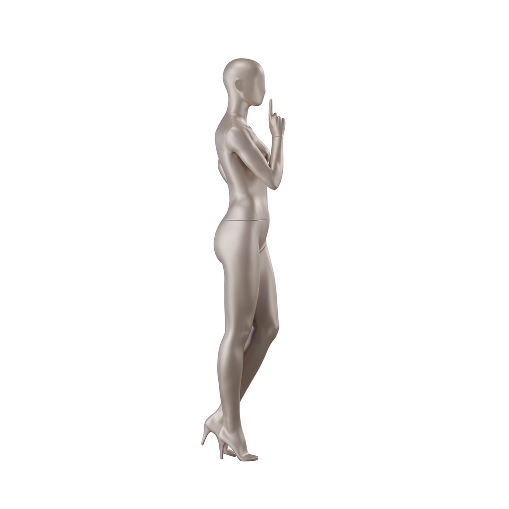BINK - Underwear mannequin, female, B-cup, bronze metallic skin color mat, standing pose 05B