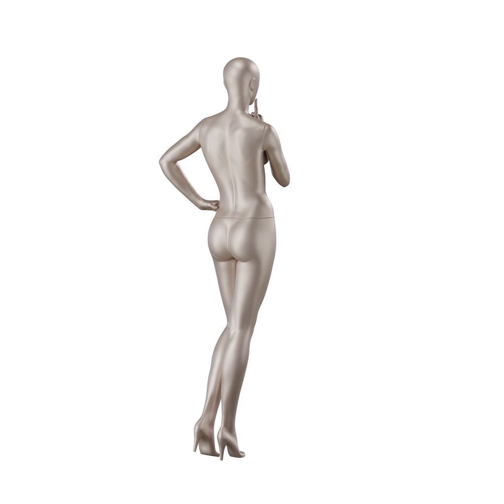 BINK - Underwear mannequin, female, B-cup, bronze metallic skin color mat, standing pose 05B