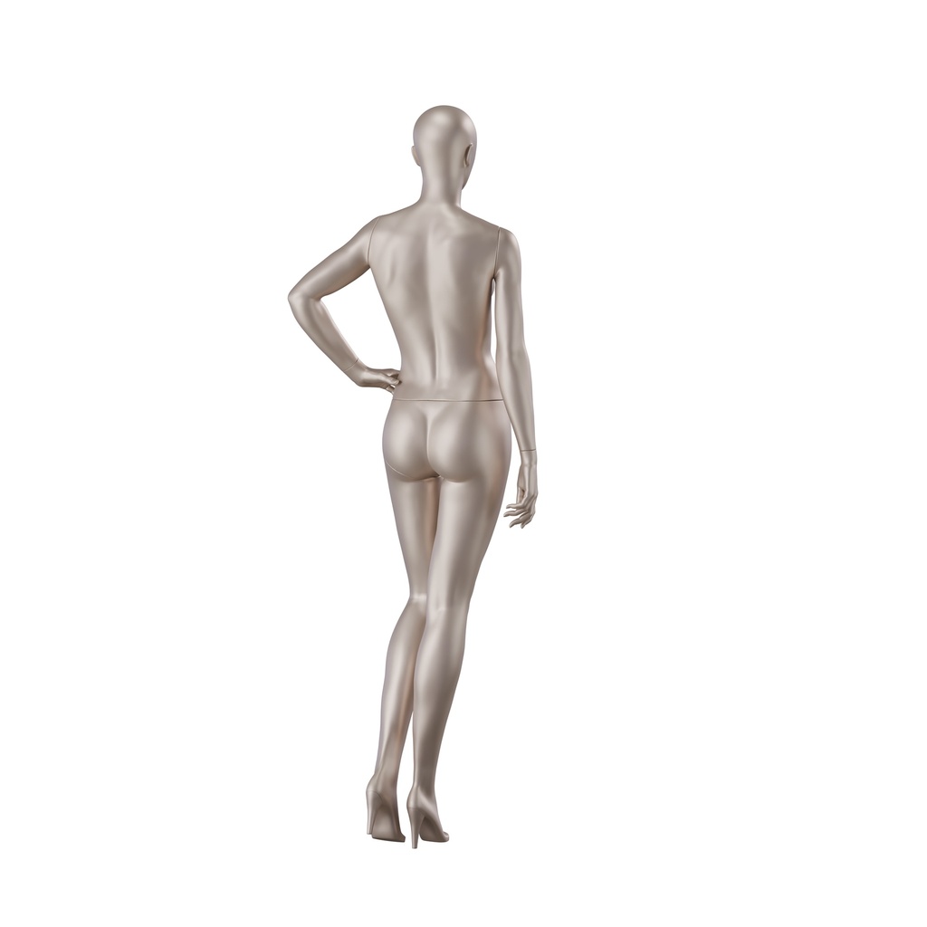 BINK - Underwear mannequin, female, B-cup, bronze metallic skin color mat, standing pose 05B