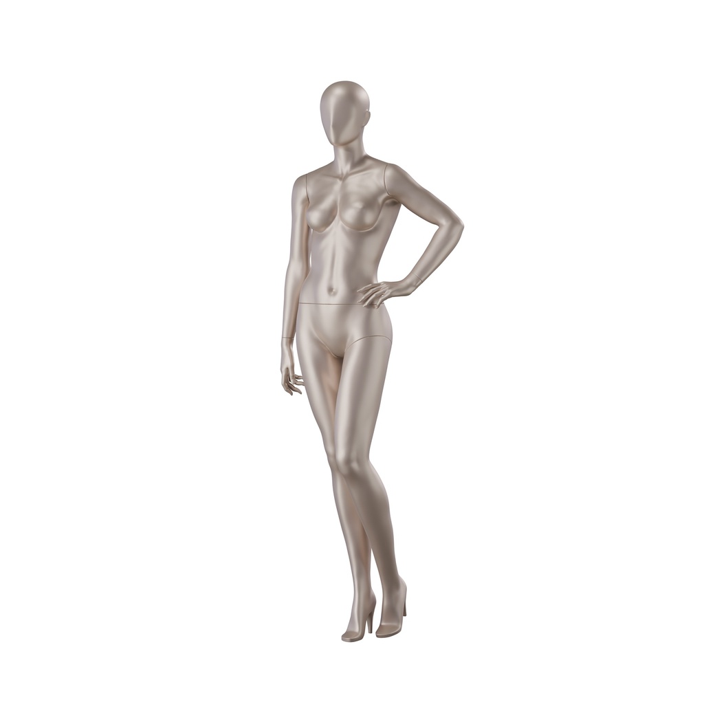 BINK - Underwear mannequin, female, B-cup, bronze metallic skin color mat, standing pose 05B