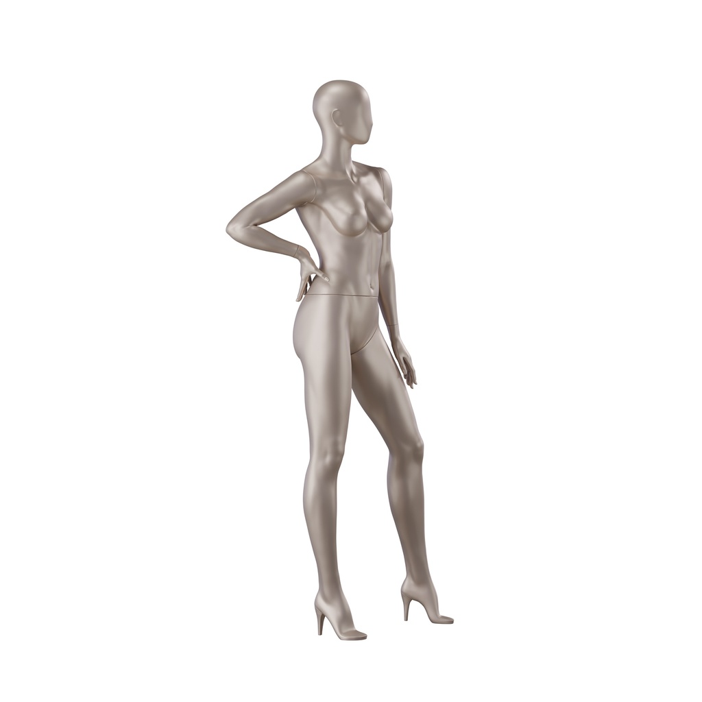 BINK - Underwear mannequin, female, B-cup, bronze metallic skin color mat, standing pose 06B