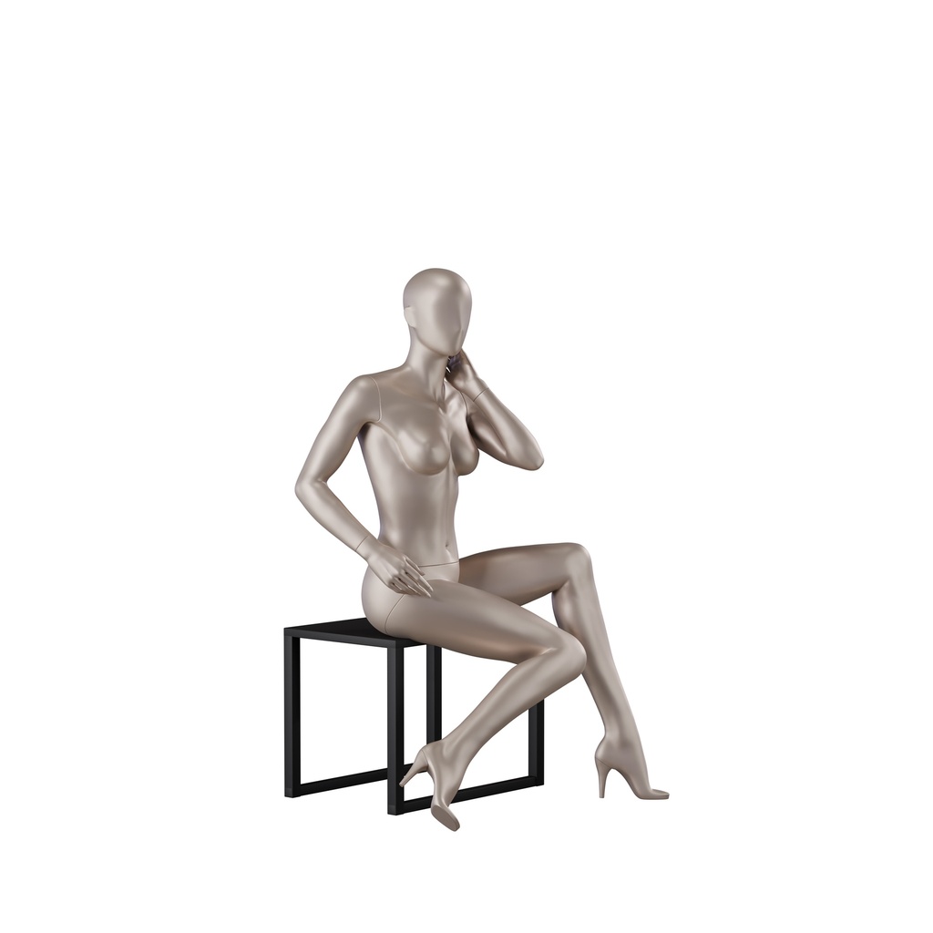 BINK - Underwear mannequin, female, B-cup, bronze metallic skin color mat, standing pose 08B