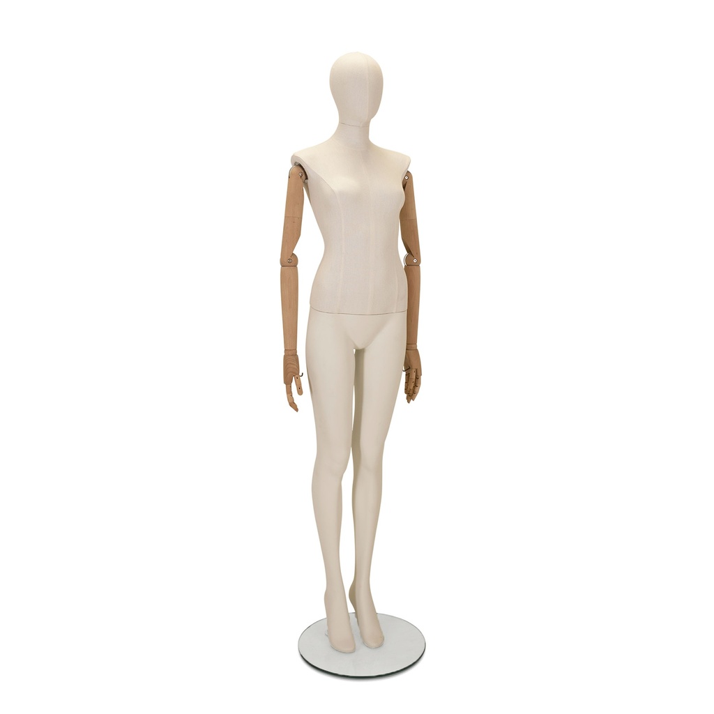 BINK - Female mannequin with wooden arms, white