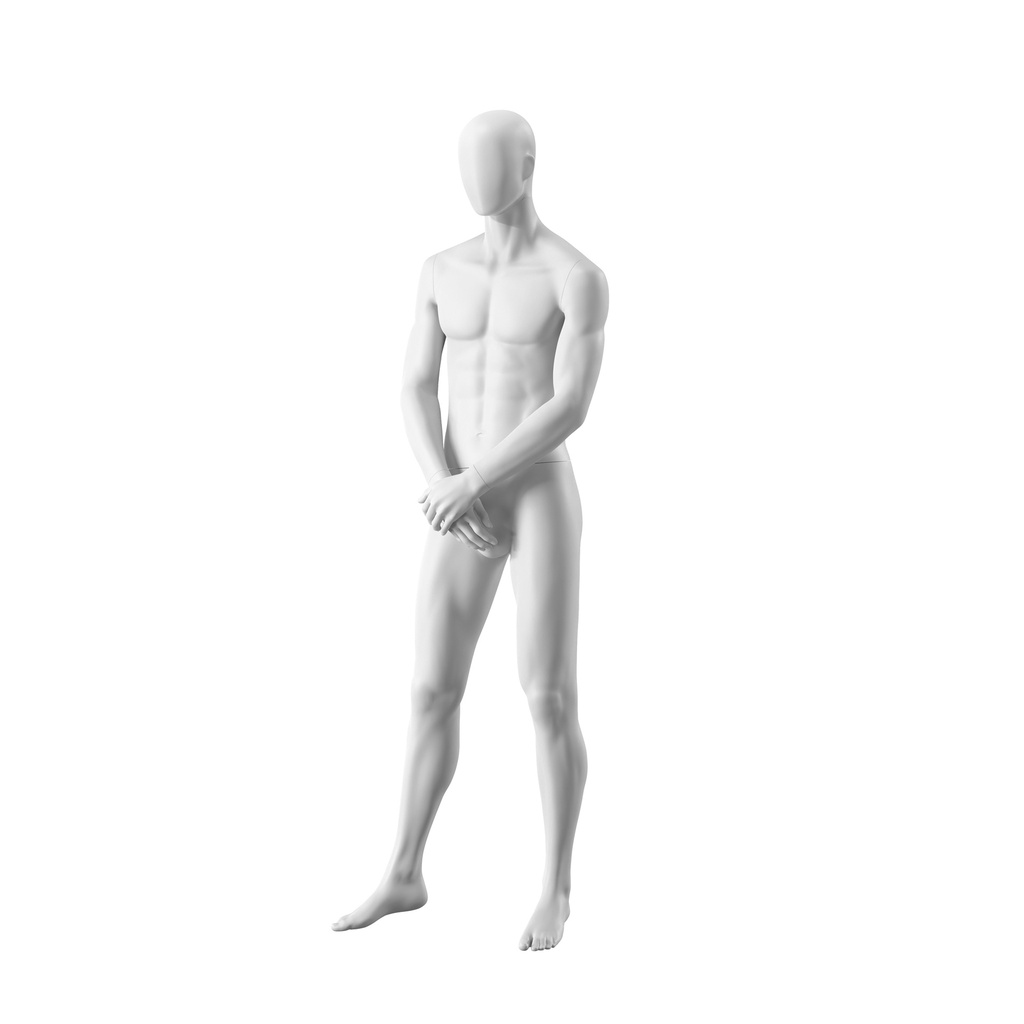BINK - Realistic mannequin, male, urban style, matt white, standing pose 310