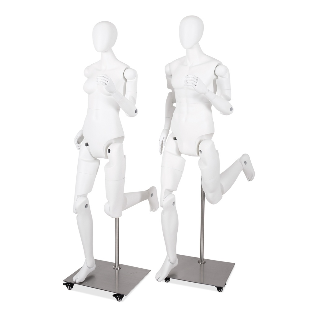 BINK - Museum mannequin, male, abstract head, adjustable, white color, pose YM03