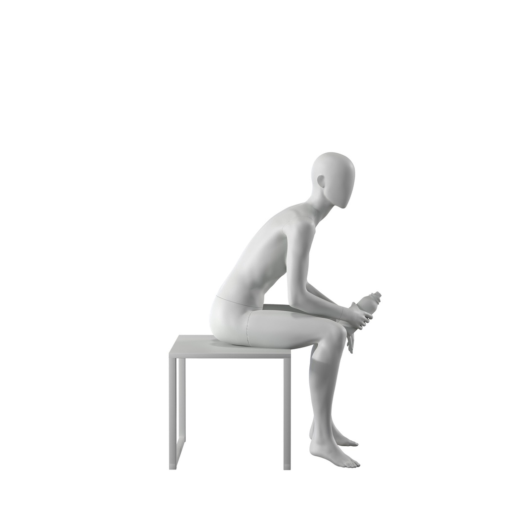 BINK - Sport mannequin, female, grey, abstract head, standing pose 07