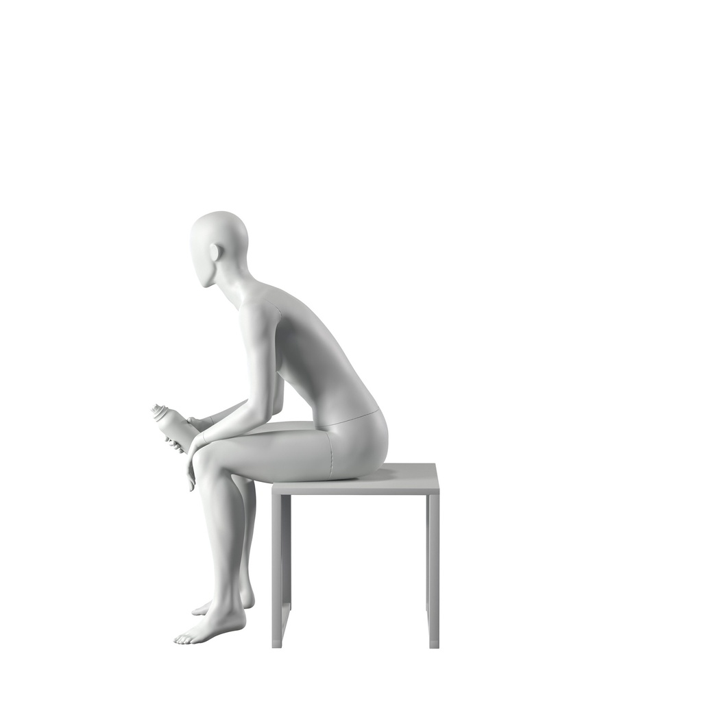 BINK - Sport mannequin, female, grey, abstract head, standing pose 07