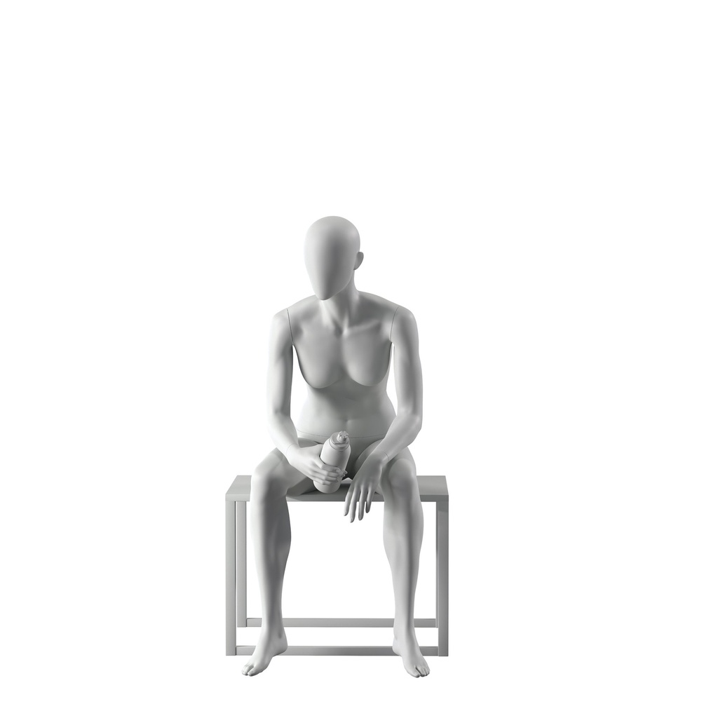 BINK - Sport mannequin, female, grey, abstract head, standing pose 07