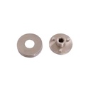 Ronde glazen voetplaat v 35 cm dia met nikkel M12 connector op 6 cm