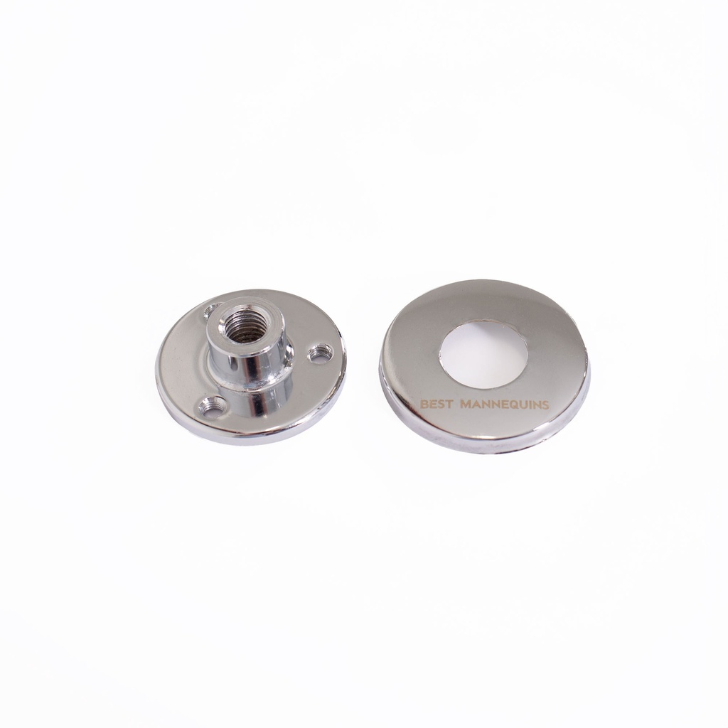 Connector voor voetplaat,, chroom