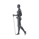 Trekking sport dames mannequin, grafiet grijs, gestilleerd hoofd, staande pose 161
