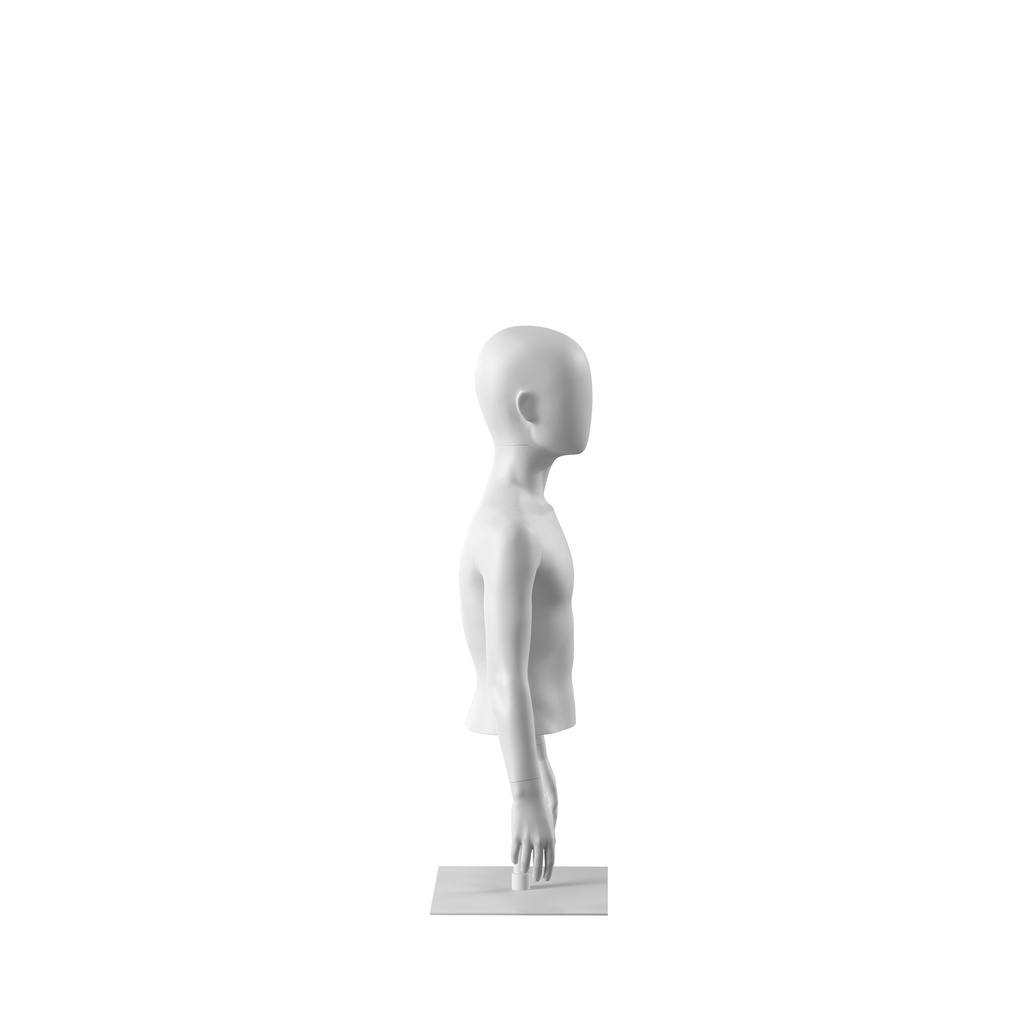Korte kindertorso, 8jr, wit, staander, Bio FRP