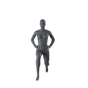 Stretching sport dames mannequin, grafiet grijs, gestilleerd hoofd, staande pose 06 