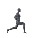 Stretching sport dames mannequin, grafiet grijs, gestilleerd hoofd, staande pose 06 