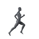 Lopende sport dames mannequin, grafiet grijs, gestilleerd hoofd, staande pose 04
