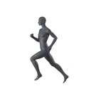 Lopende sport dames mannequin, grafiet grijs, gestilleerd hoofd, staande pose 04