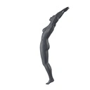 Duikende sport dames mannequin, grafiet grijs, gestilleerd hoofd, staande pose 24