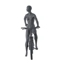 Wielrenner sport dames mannequin, grafiet grijs, gestilleerd hoofd, staande pose 28