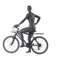 Wielrenner sport dames mannequin, grafiet grijs, gestilleerd hoofd, staande pose 28