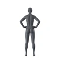 Sport dames mannequin, grafiet grijs, gestilleerd hoofd, staande pose 13