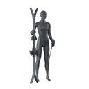 Ski sport dames mannequin, grafiet grijs, gestilleerd hoofd, staande pose 10 