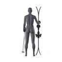 Ski sport dames mannequin, grafiet grijs, gestilleerd hoofd, staande pose 10 