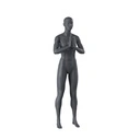 Yoga sport dames mannequin, grafiet grijs, gestilleerd hoofd, staande pose 17