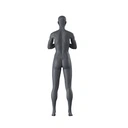 Yoga sport dames mannequin, grafiet grijs, gestilleerd hoofd, staande pose 17