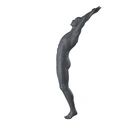 Duikende sport heren mannequin, grafiet grijs, gestilleerd hoofd, staande pose 325
