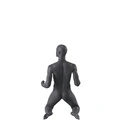 Winnende sport heren mannequin, grijs, abstract hoofd, zittende pose 341