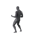 Winnende sport heren mannequin, grafiet grijs, gestilleerd hoofd, staande pose 336