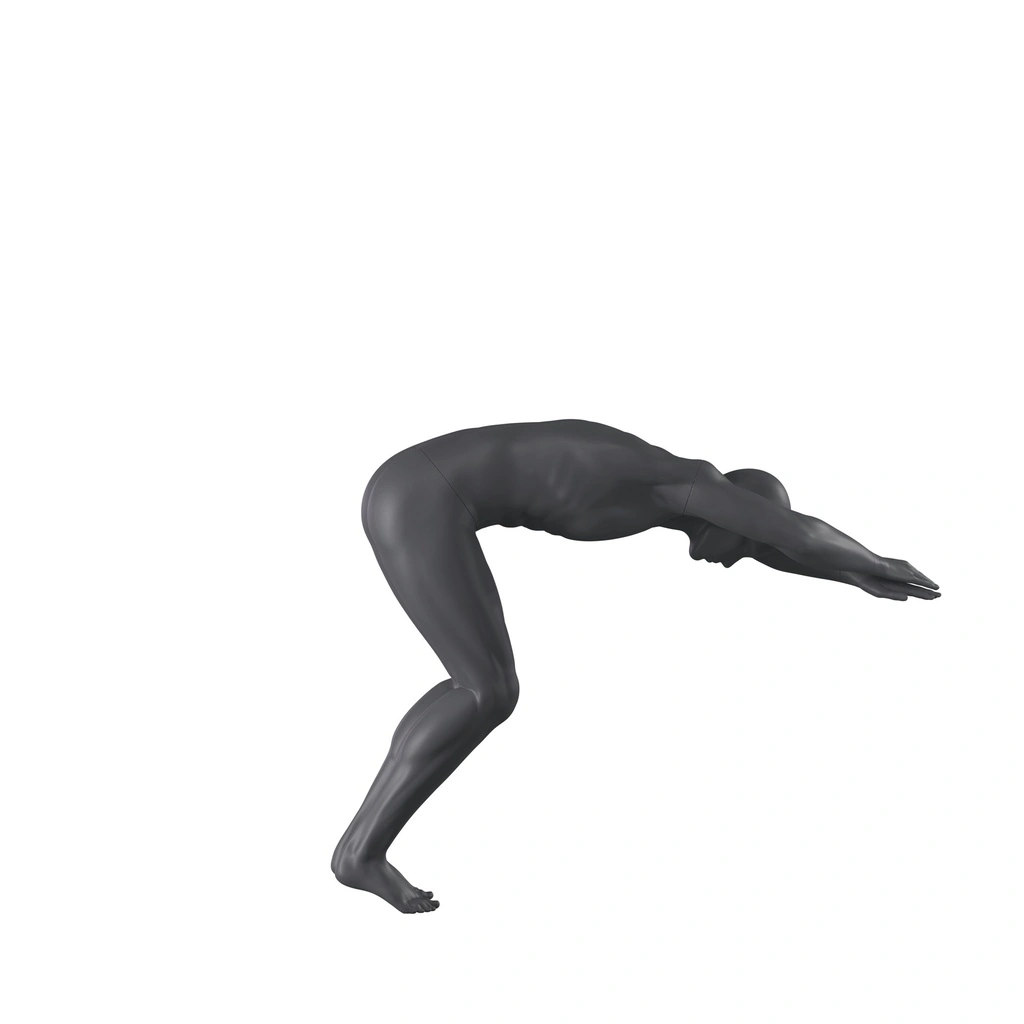 Duikende sport heren mannequin, grafiet grijs, gestilleerd hoofd, staande pose 340