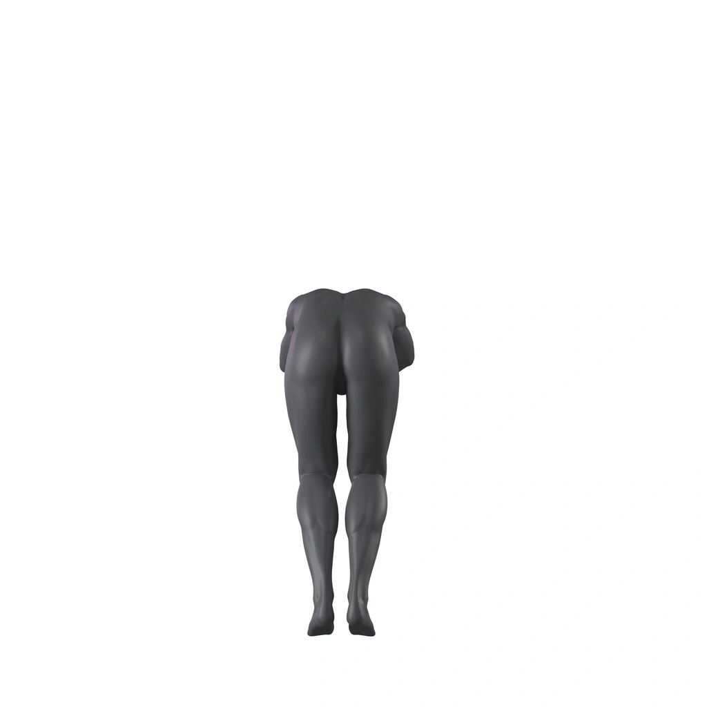 Duikende sport heren mannequin, grafiet grijs, gestilleerd hoofd, staande pose 340