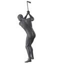 Golfer sport heren mannequin, grafiet grijs, gestilleerd hoofd, staande pose 343