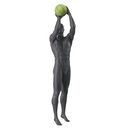 Sport heren mannequin, basket, grafiet grijs, gestilleerd hoofd, staande pose 398