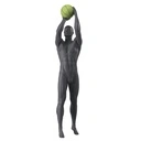 Sport heren mannequin, basket, grafiet grijs, gestilleerd hoofd, staande pose 398