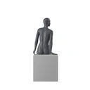 Sport dames mannequin, grafiet grijs, gestilleerd hoofd, zittende pose 54