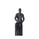 Sport heren mannequin, grafiet grijs, gestilleerd hoofd, zittende pose 332