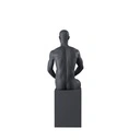 Sport heren mannequin, grafiet grijs, gestilleerd hoofd, zittende pose 332
