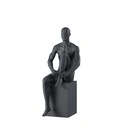Sport heren mannequin, grafiet grijs, gestilleerd hoofd, zittende pose 332