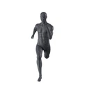 Running heren mannequin met prothesebeen, grafiet grijs, gestilleerd hoofd, staande pose 405